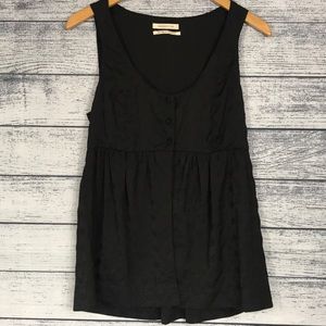 Urban Outfitters Black Textured Sleeveless Babydoll Top